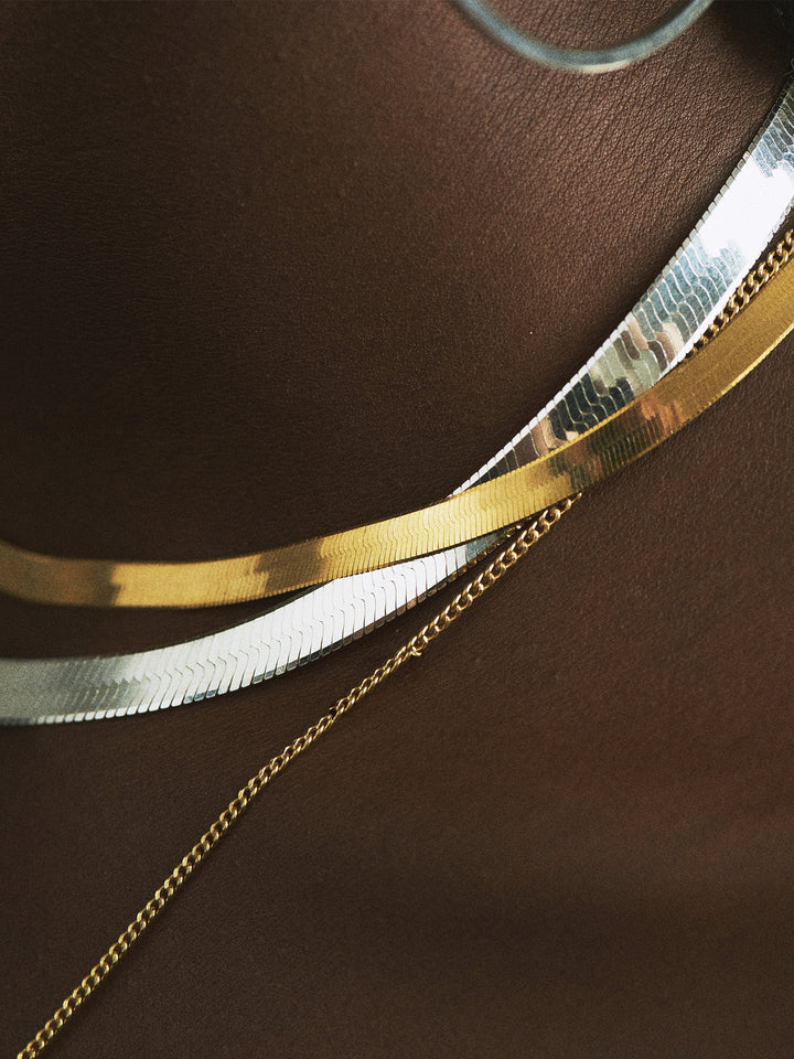 Vermeil XL Herringbone Necklace