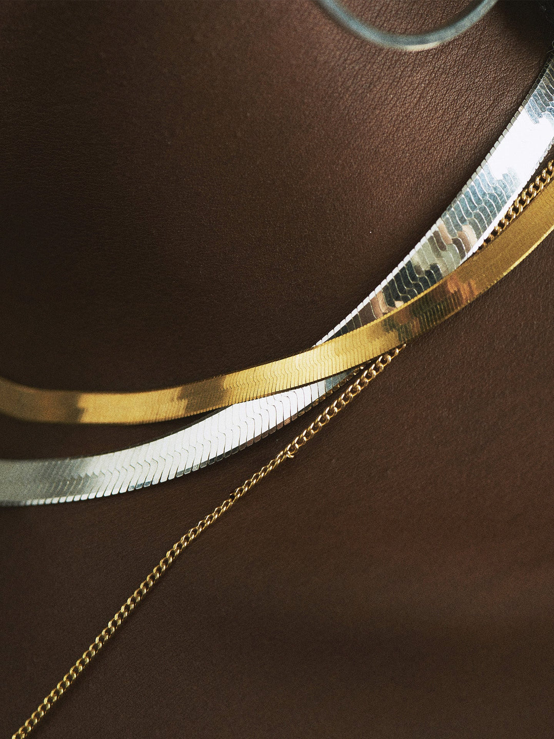 XL Sterling Silver Herringbone Necklace