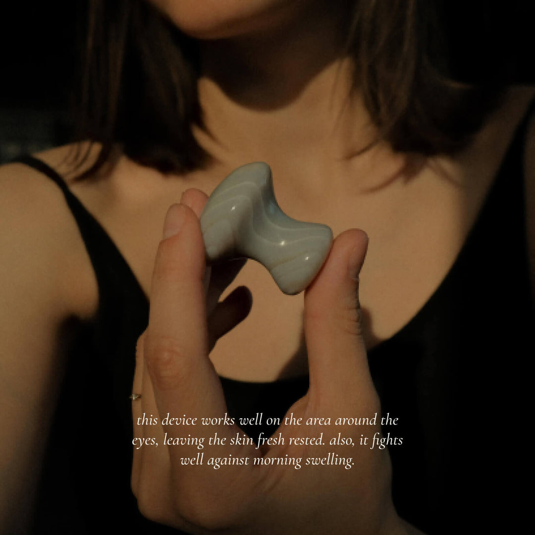 Natural Agate Mushroom Gua Sha Massager For Eye Care (Pair)