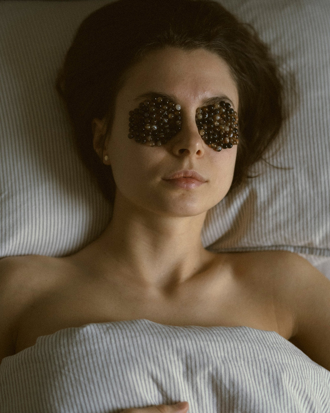 Natural Agate Stone Eye Patches Dark