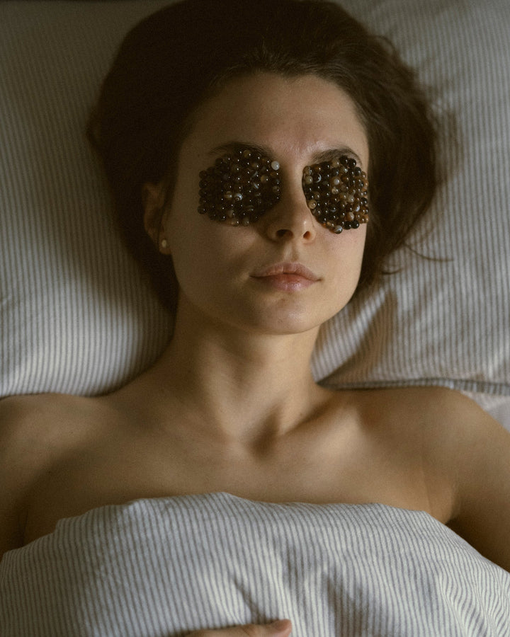 Natural Agate Stone Eye Patches Dark