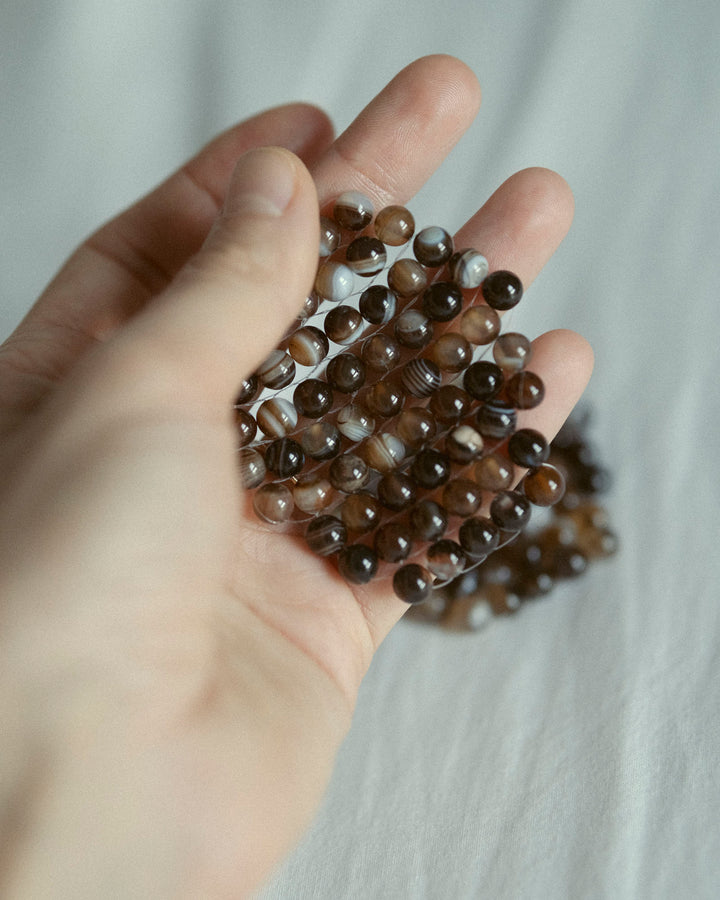 Natural Agate Stone Eye Patches Dark