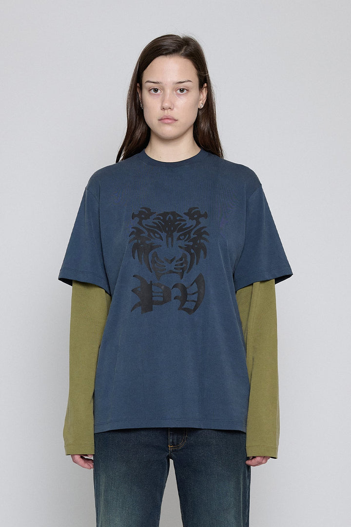PV Tiger Printed Long Sleeve Tee Navy/Olive