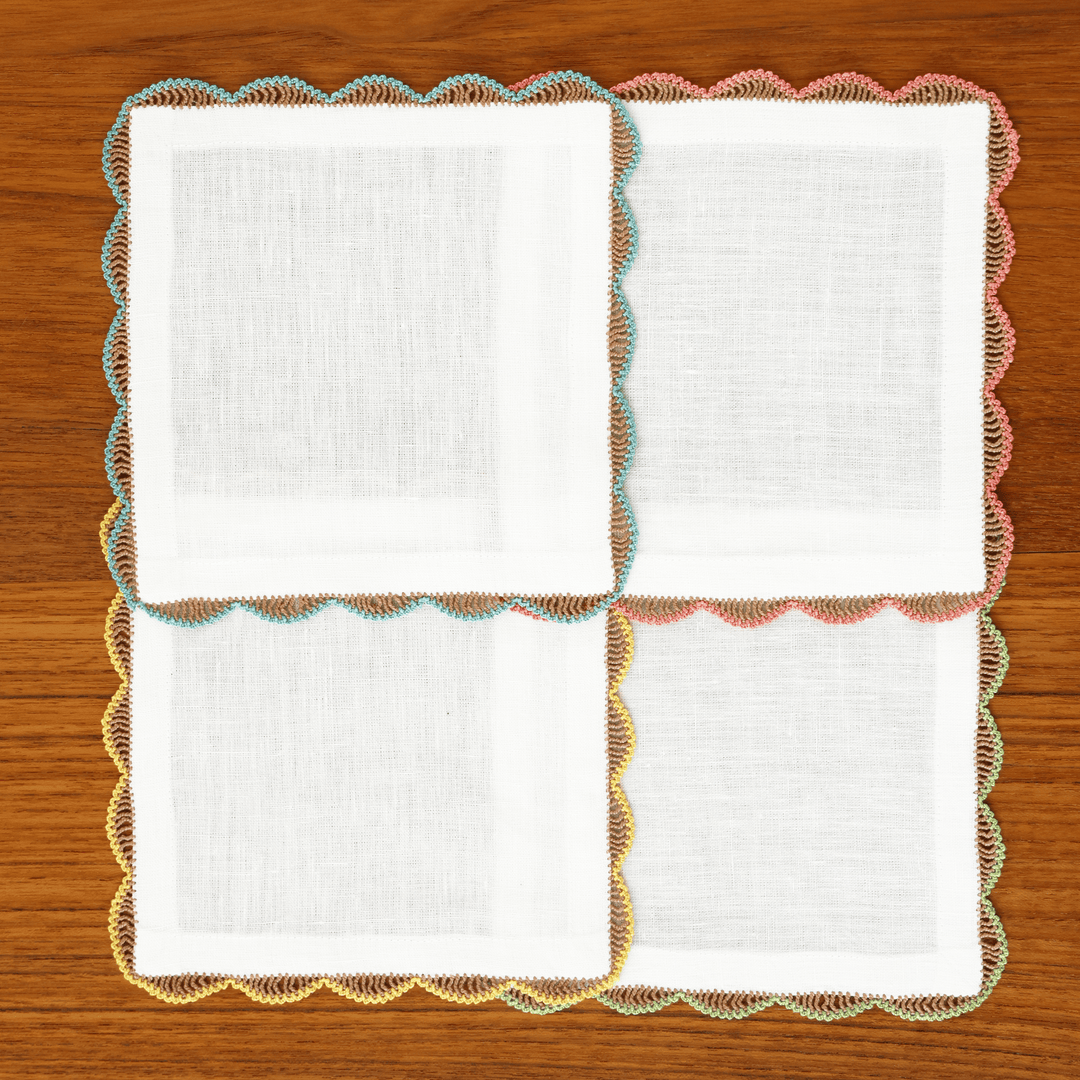 Lace Border Cocktail Napkins, Set of 4