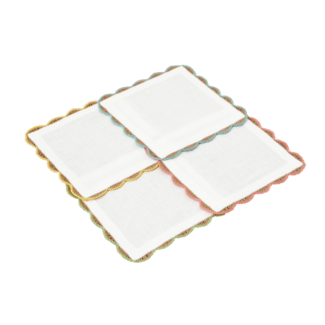 Lace Border Cocktail Napkins, Set of 4