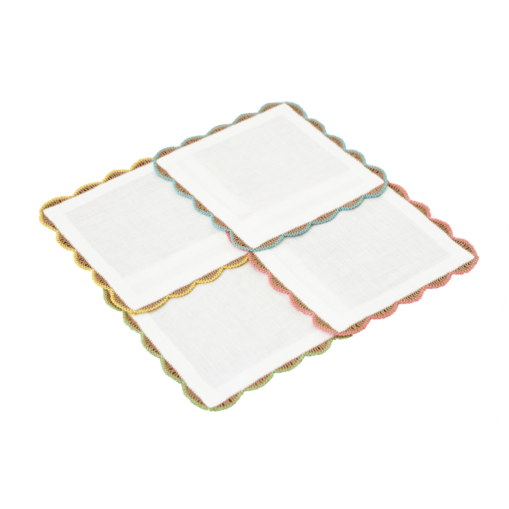 Lace Border Cocktail Napkins, Set of 4