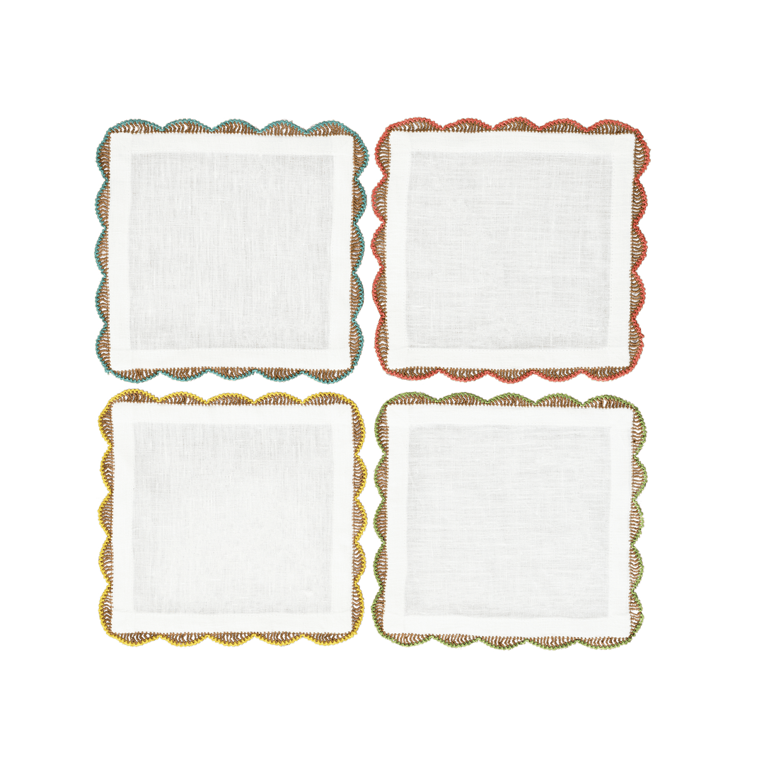 Lace Border Cocktail Napkins, Set of 4