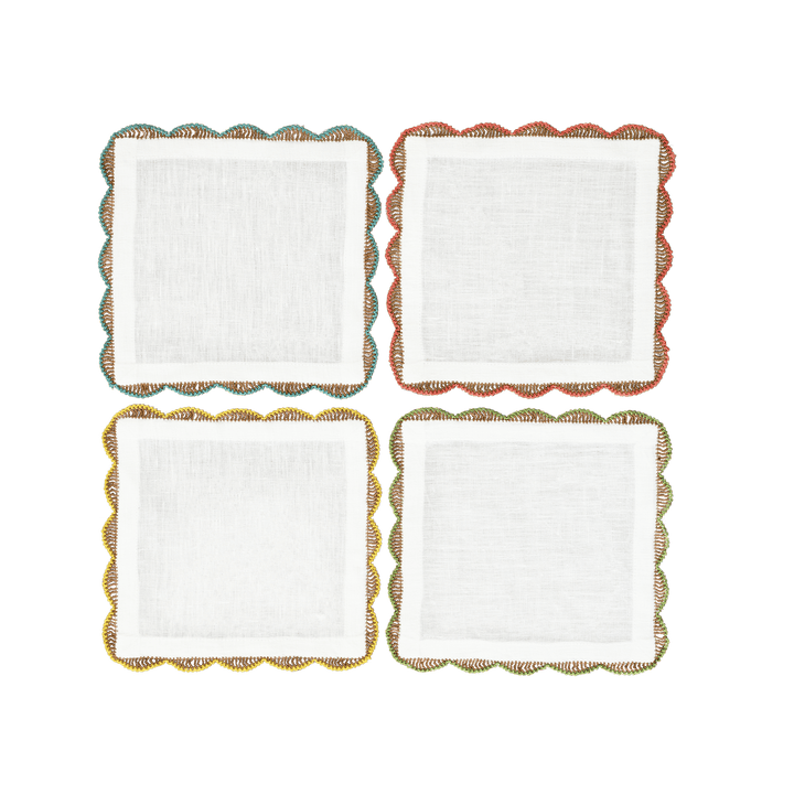 Lace Border Cocktail Napkins, Set of 4