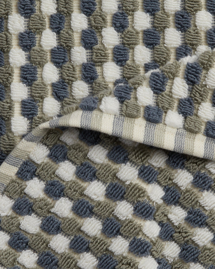 Organic Cotton Mosaic Towels Moss and Dusk