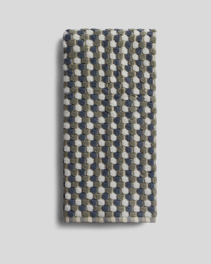 Organic Cotton Mosaic Towels Moss and Dusk