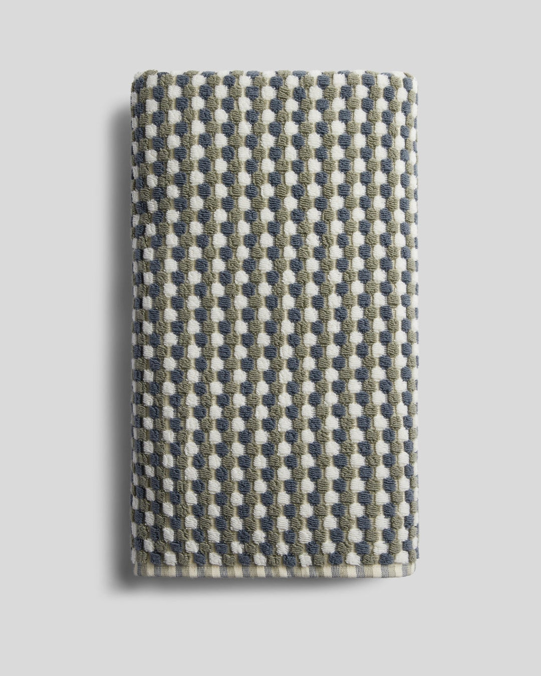 Organic Cotton Mosaic Towels Moss and Dusk