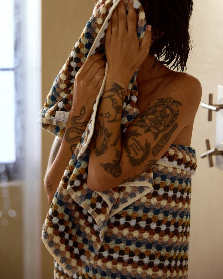 Organic Cotton Mosaic Towels Multi