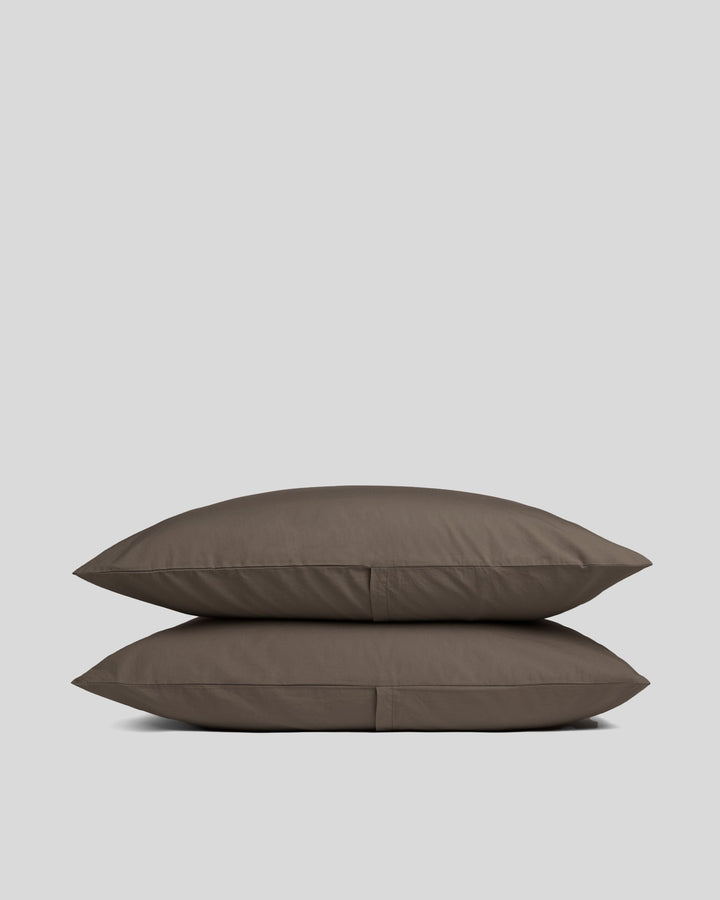 Percale Pillowcase Set Warm Grey