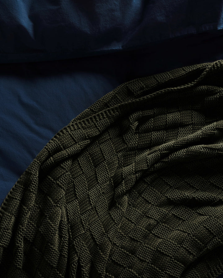 Basketweave Throw Evergreen