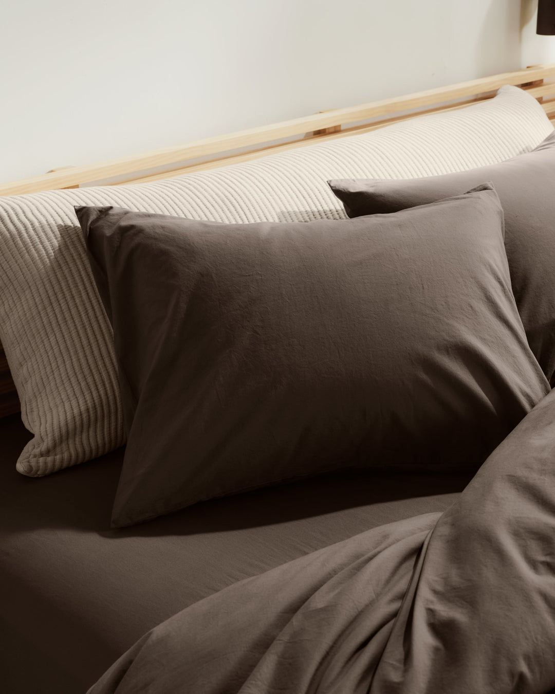 Percale Pillowcase Set Warm Grey