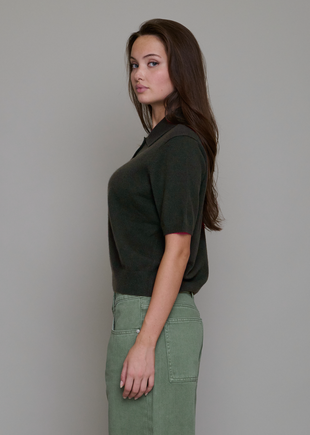 Dakota Cashmere Shirt Dark Olive