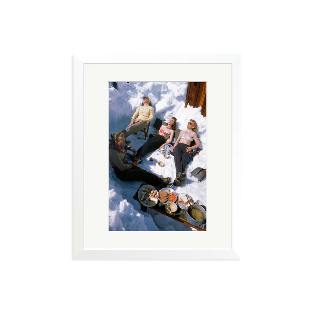 Skiers Sunbathing