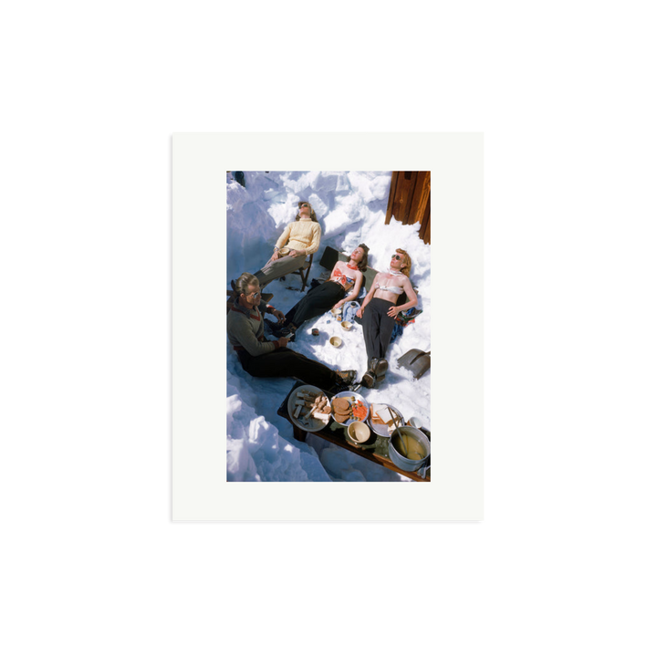 Skiers Sunbathing