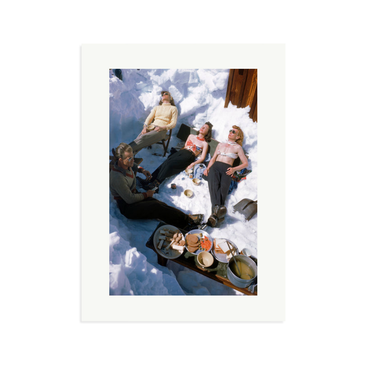 Skiers Sunbathing