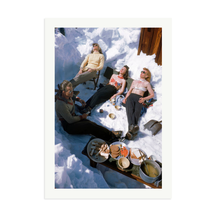 Skiers Sunbathing