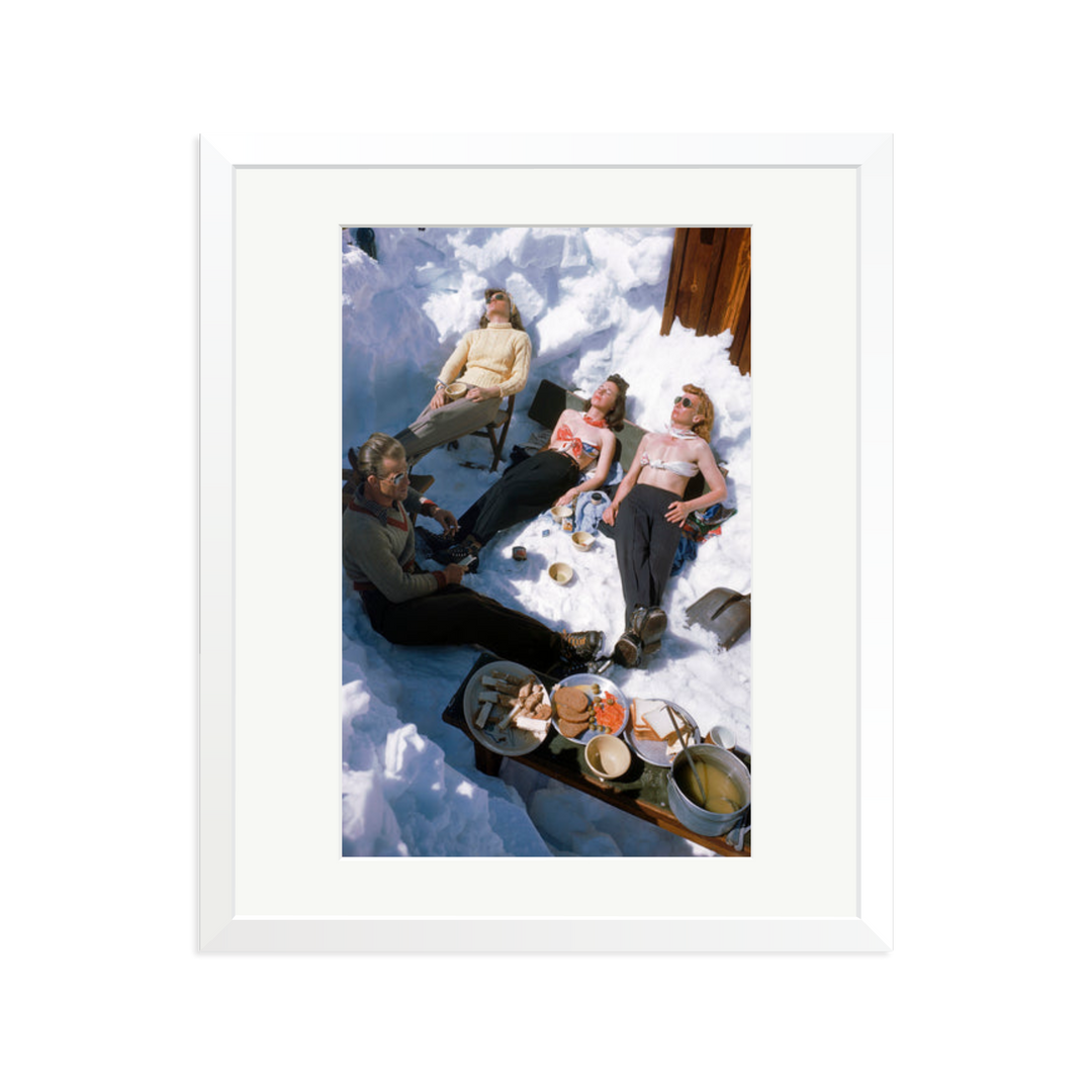 Skiers Sunbathing