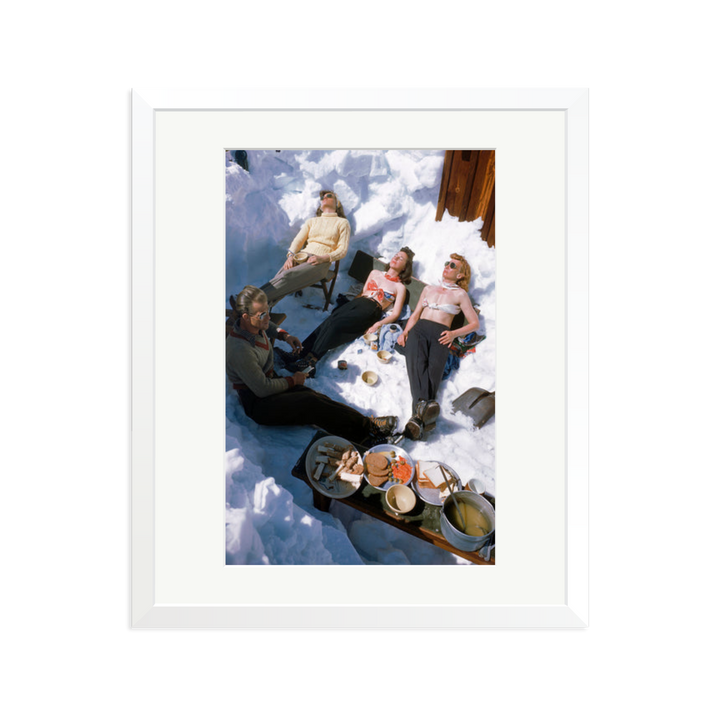 Skiers Sunbathing