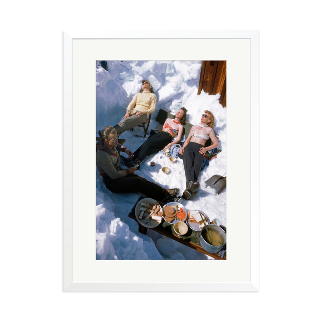 Skiers Sunbathing