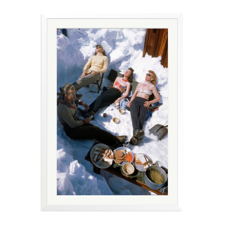 Skiers Sunbathing