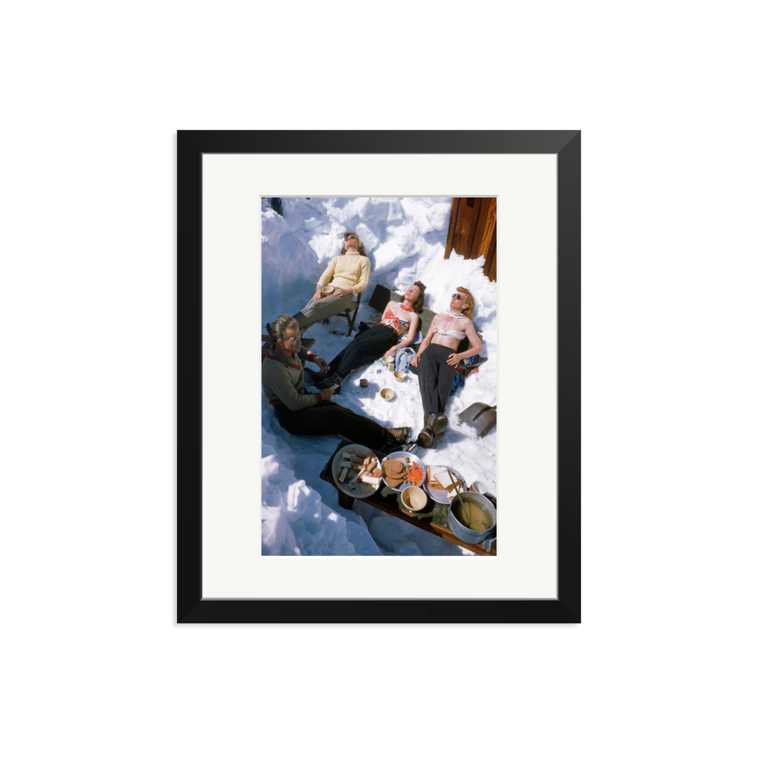 Skiers Sunbathing