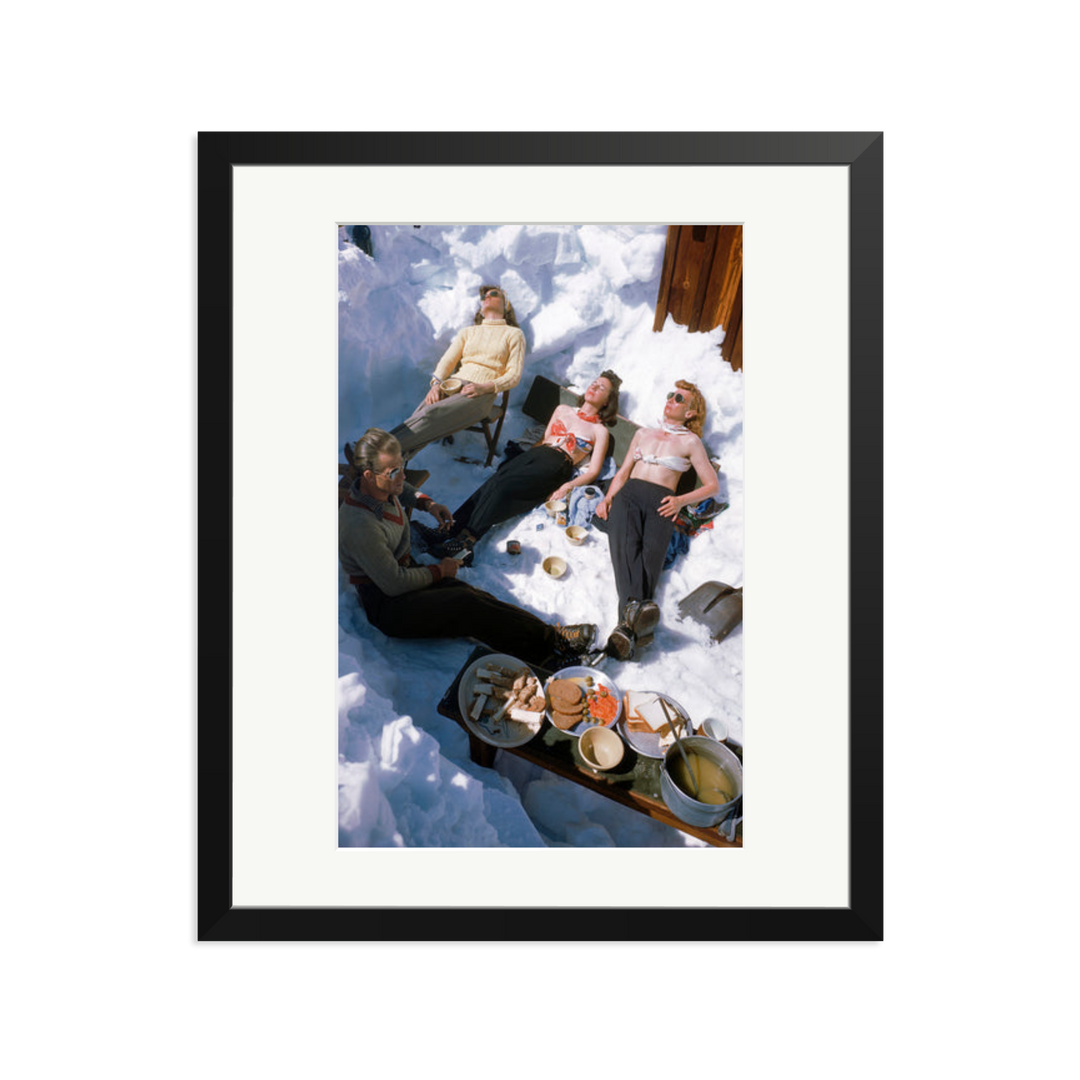 Skiers Sunbathing