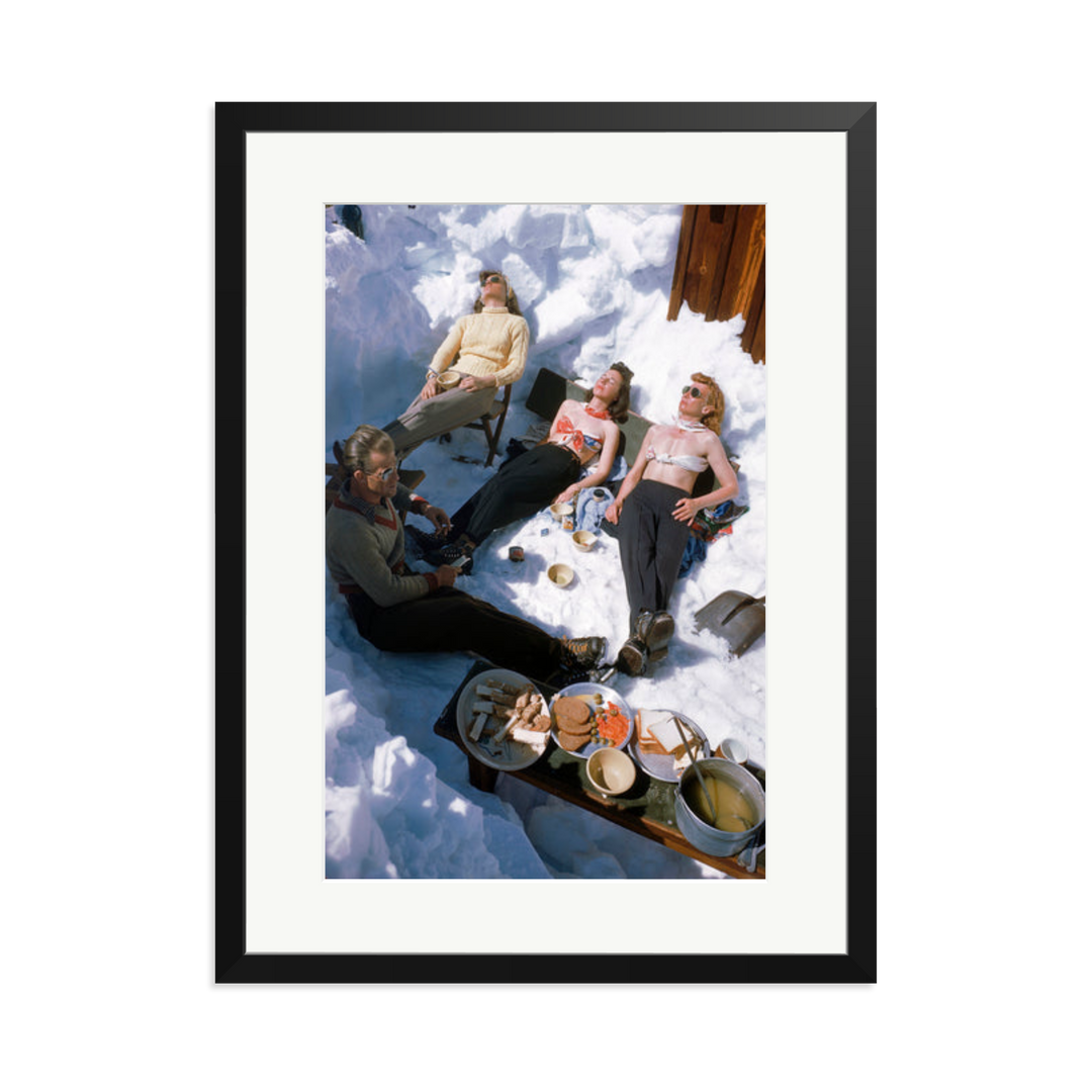 Skiers Sunbathing