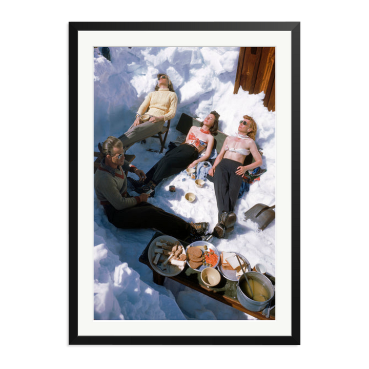 Skiers Sunbathing