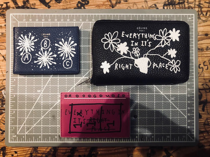 Hand Painted CELINE Card Case