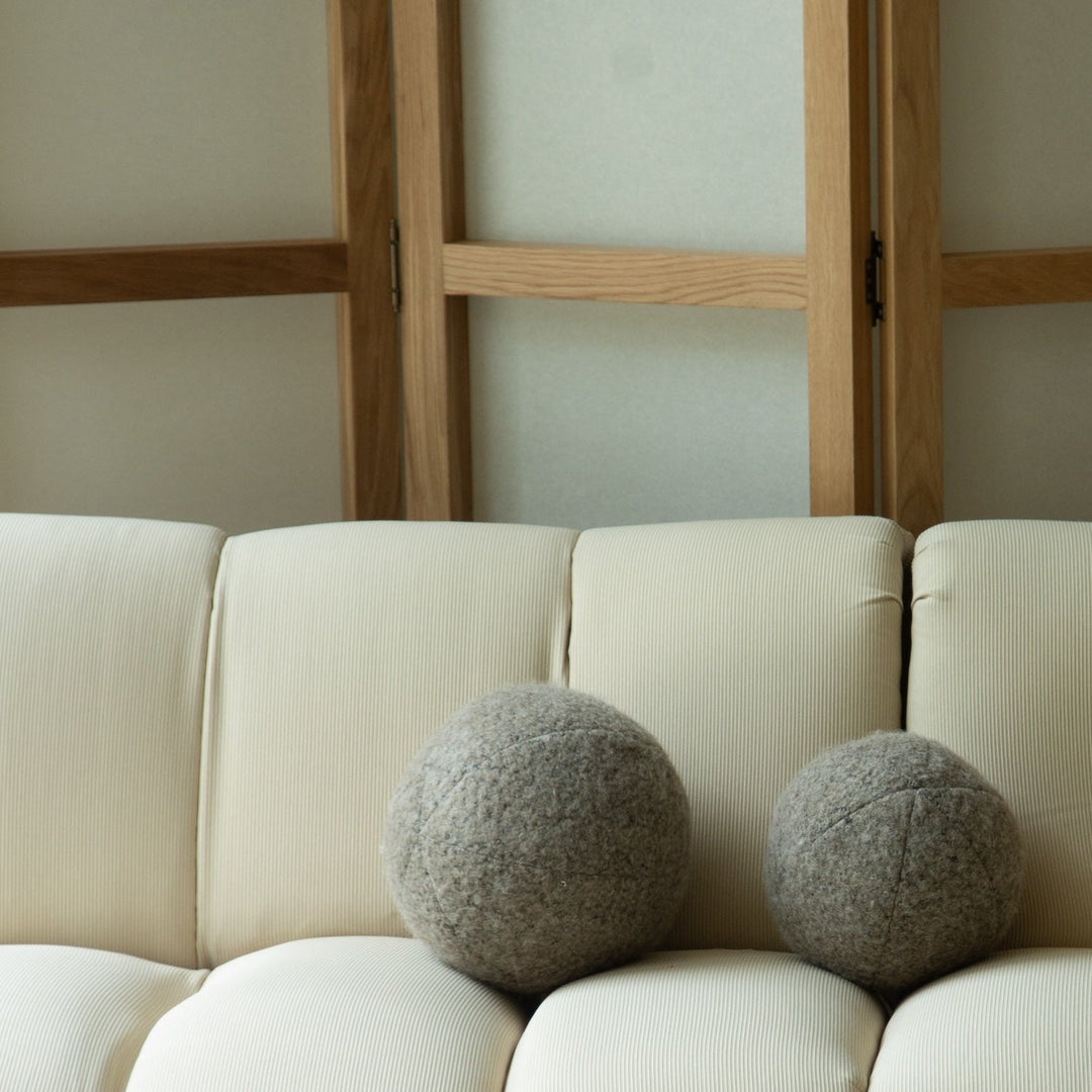 Teddy Sphere Pillow - Mushroom