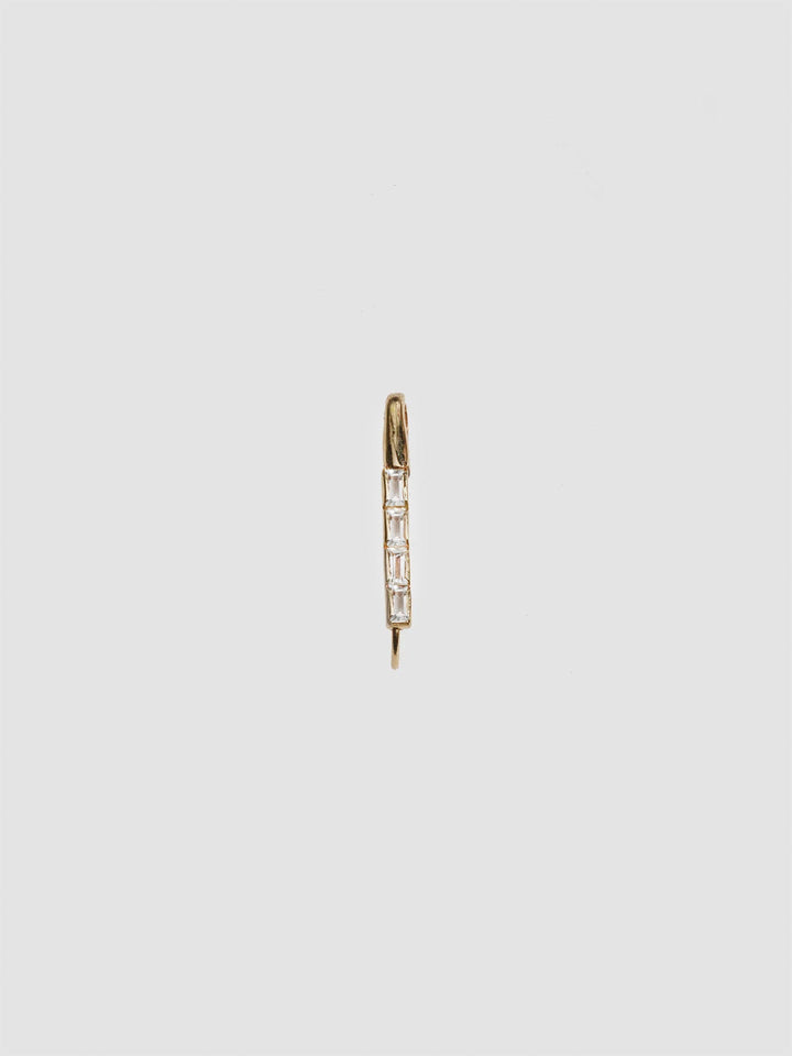 Baguette Safety Pin White Sapphires