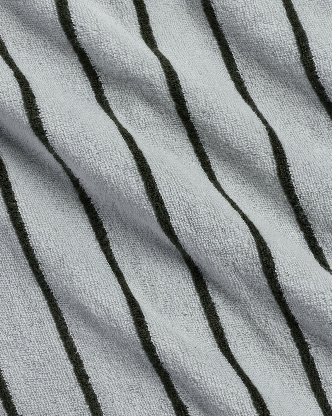 Turkish Cotton Stripe Robe Sky with Evergreen