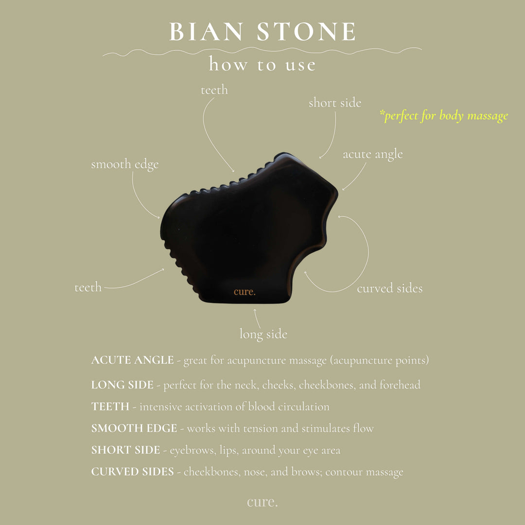 Natural Bian Stone Gua Sha for Body &amp; Face Massage