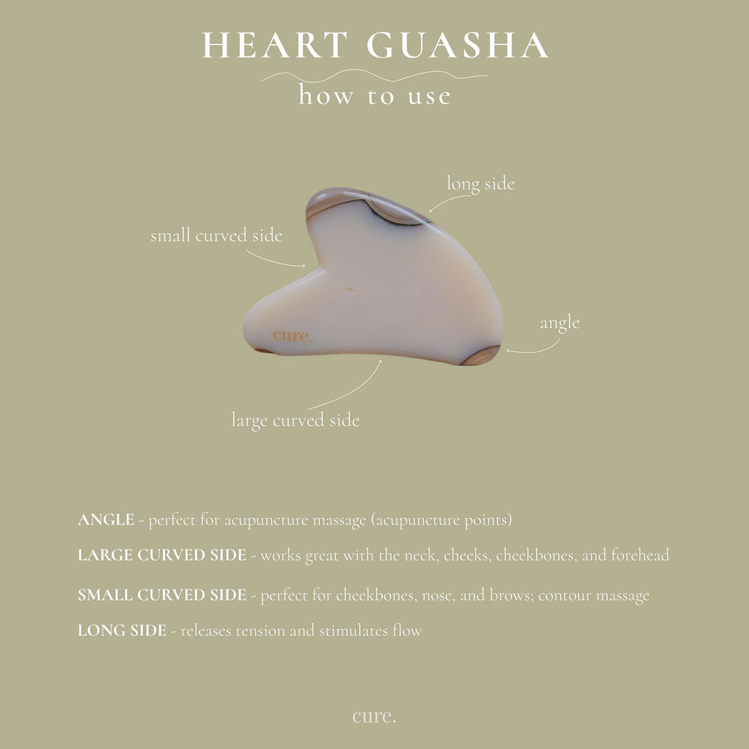 Natural Agate Heart Gua Sha