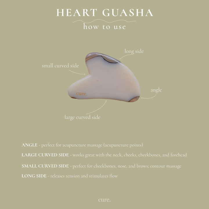 Natural Agate Heart Gua Sha