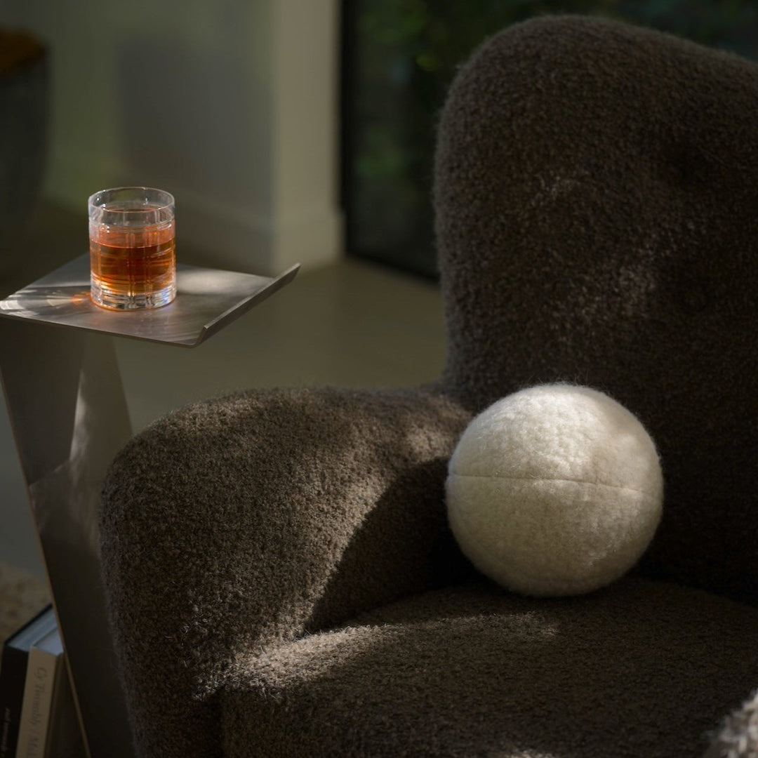 Teddy Sphere Pillow - Ivory