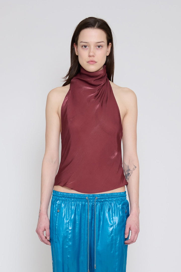 Low Back Halter Top Wine