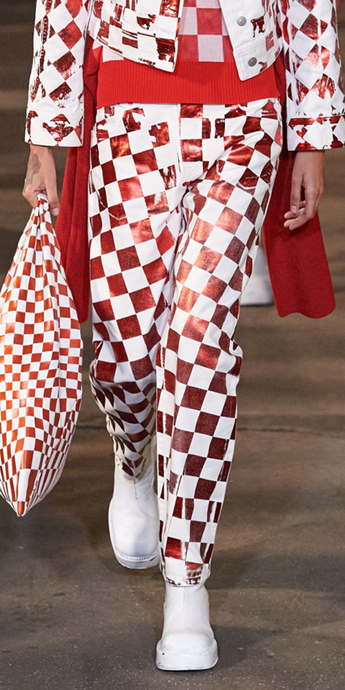 Check Print Five-Pocket Pants