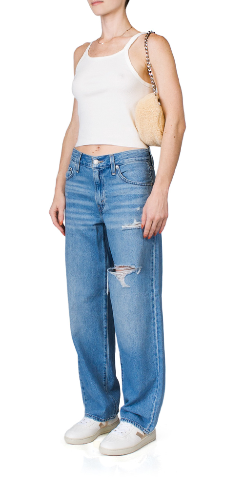 Cropped Rib Tank Ivory