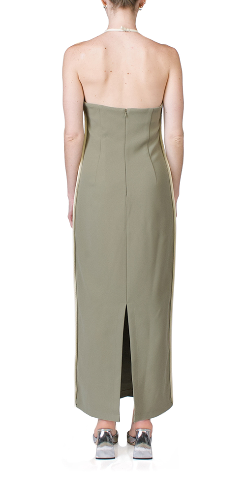 Nassia Dress Khaki &amp; Cream
