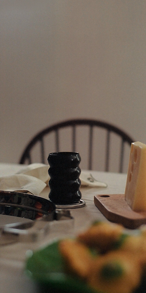Opaque Ripple Cup Set Onyx