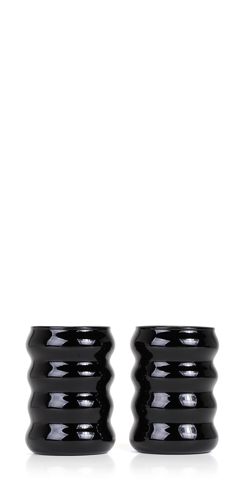 Opaque Ripple Cup Set Onyx