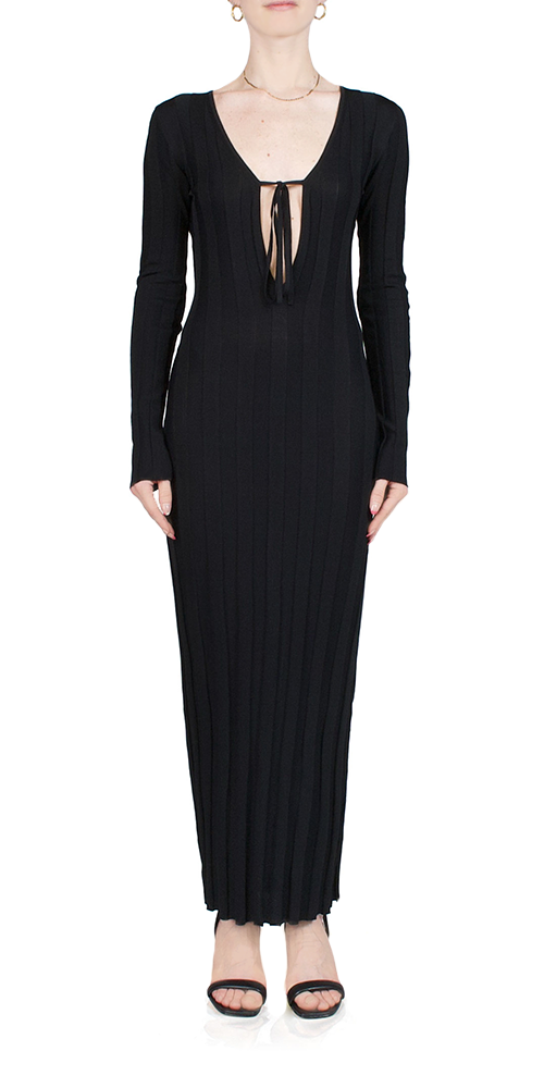 Liaison Knit Keyhole Maxi Dress