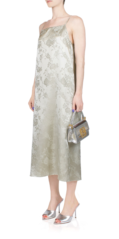 Jacquard Slip Dress Ash