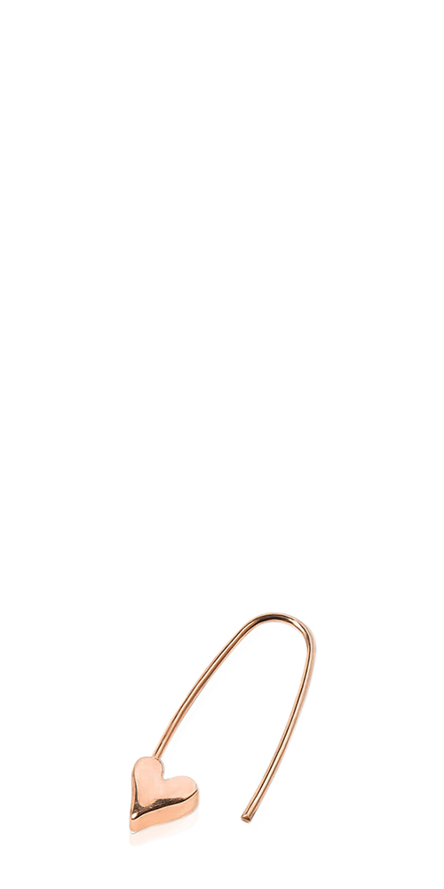 Mini Heart Safety Pin Earring Rose Gold
