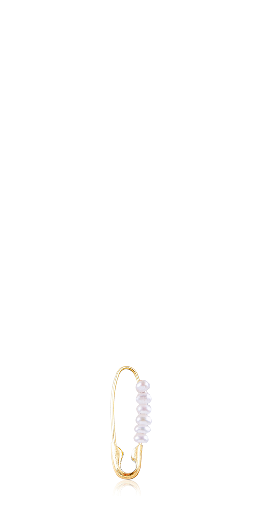 Loren Stewart Mini Safety Pin Earring - 14kt Gold